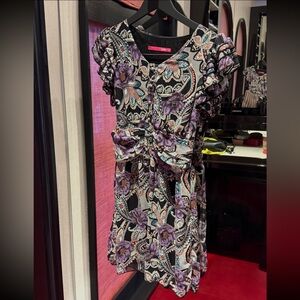 Pinkyotto Purple Ruffle Floral Mini Dress